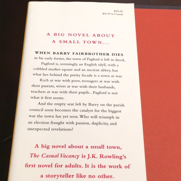 NWT, Hardcover book,JK Rowling, Adult book, Not Harry Potter. - Picture 2 of 7